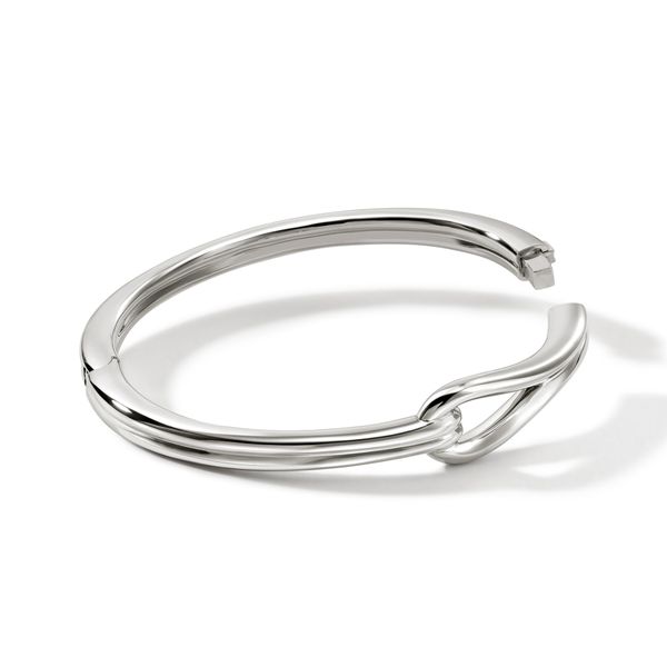 John Hardy Sterling Silver Surf Hinged Bangle Bracelet 12.5mm Size M Image 2 Bradley's Jewelers Jacksonville, NC
