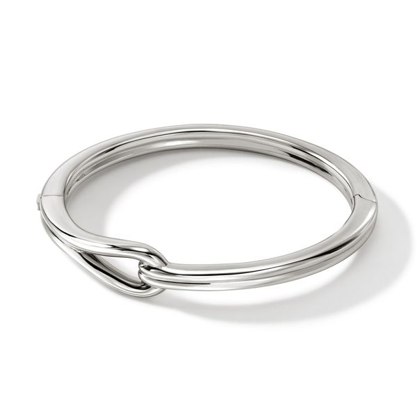 John Hardy Sterling Silver Surf Hinged Bangle Bracelet 12.5mm Size M Bradley's Jewelers Jacksonville, NC