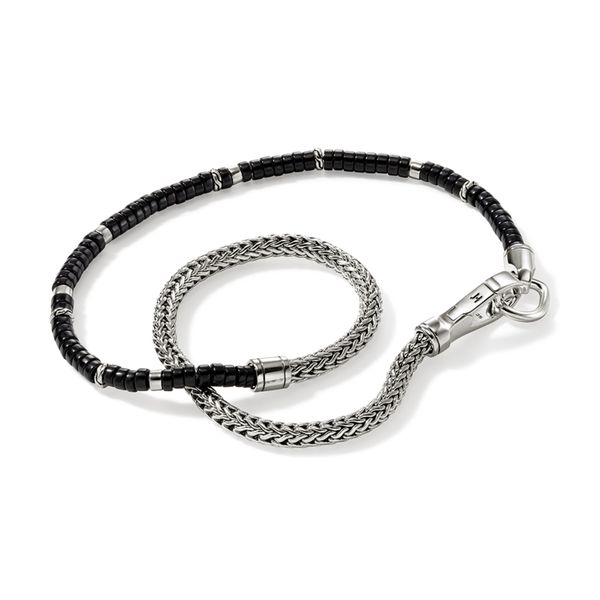 John Hardy Sterling Silver Onyx Heishi Double Wrap Bracelet Image 3 Bradley's Jewelers Jacksonville, NC