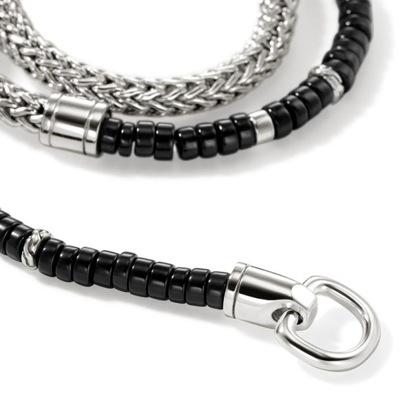 John Hardy Sterling Silver Onyx Heishi Double Wrap Bracelet Image 4 Bradley's Jewelers Jacksonville, NC