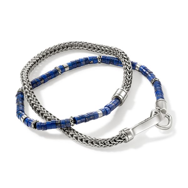 John Hardy Sterling Silver Lapis Lazuli Heishi Double Wrap Bracelet Size L Image 3 Bradley's Jewelers Jacksonville, NC
