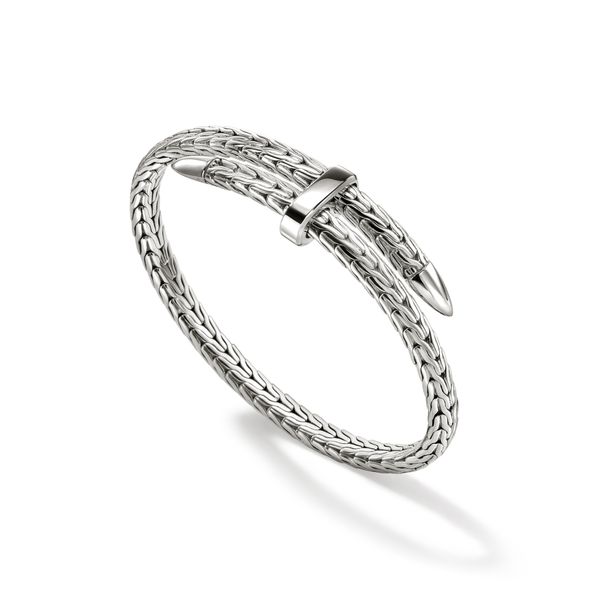 John Hardy Spear Sterling Silver 5.5mm Flex Cuff Size L Image 3 Bradley's Jewelers Jacksonville, NC