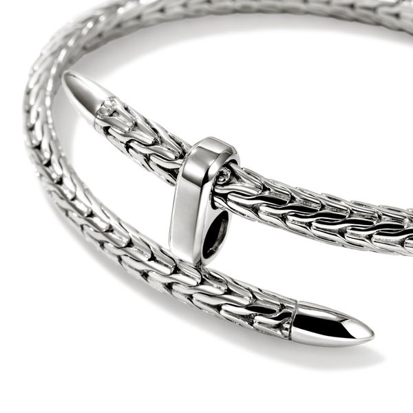 John Hardy Spear Sterling Silver 5.5mm Flex Cuff Size L Image 4 Bradley's Jewelers Jacksonville, NC