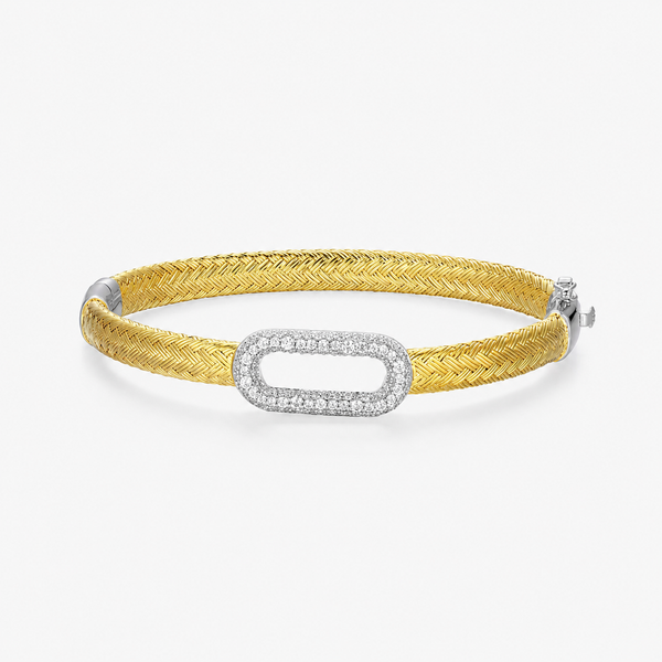 Charles Garnier Sterling Silver & 18K Gold CZ Bangle Bracelet Bradley's Jewelers Jacksonville, NC