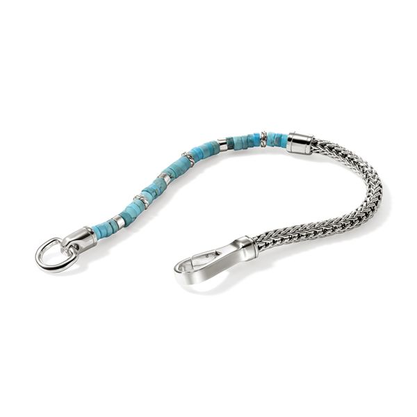 John Hardy Sterling Silver Turquoise Heishi Chain Bracelet Image 3 Bradley's Jewelers Jacksonville, NC