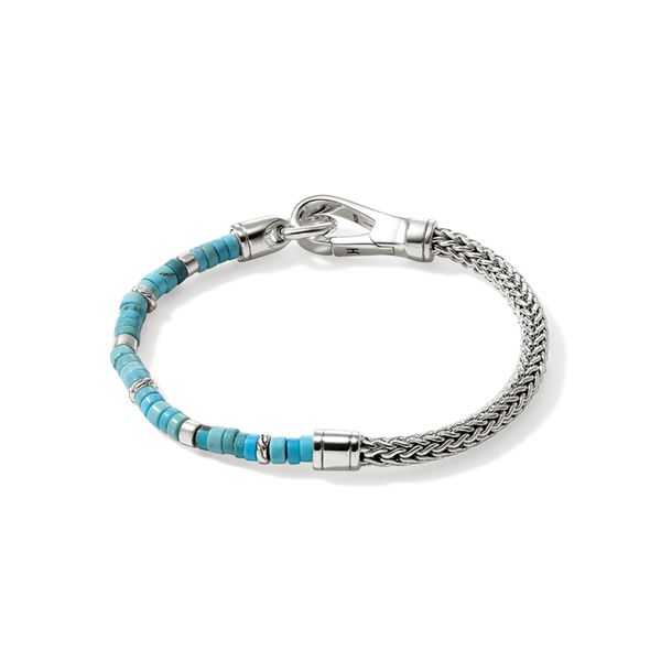 John Hardy Sterling Silver Turquoise Heishi Chain Bracelet Bradley's Jewelers Jacksonville, NC