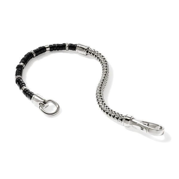 John Hardy Heishi Sterling Silver Bracelet with Black Onyx 4.5mm Image 2 Bradley's Jewelers Jacksonville, NC