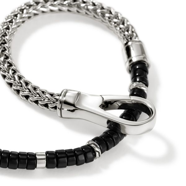 John Hardy Heishi Sterling Silver Bracelet with Black Onyx 4.5mm Image 3 Bradley's Jewelers Jacksonville, NC
