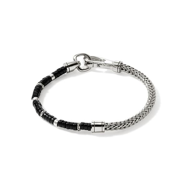 John Hardy Heishi Sterling Silver Bracelet with Black Onyx 4.5mm Bradley's Jewelers Jacksonville, NC