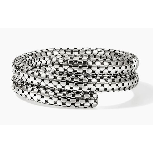John Hardy Dot Sterling Silver Double Coil Bracelet Size M Bradley's Jewelers Jacksonville, NC