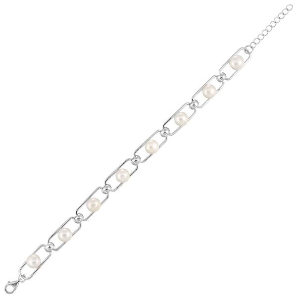 Sterling Silver and Pearl Bracelet Image 2 Bradley's Jewelers Jacksonville, NC