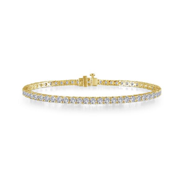 Sterling Silver, Gold-Plated 2.25 CTW Clear Sapphire Tennis Bracelet Bradley's Jewelers Jacksonville, NC