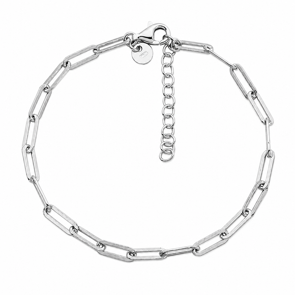 Charles Garnier Rhodium Finish Paperclip Chain Sterling Silver Bracelet Bradley's Jewelers Jacksonville, NC
