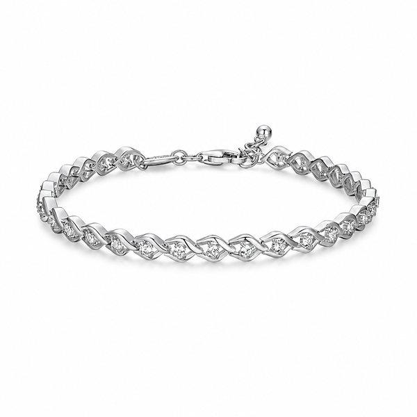 Sterling Silver Rhodium Plated White Sapphire Bracelet Bradley's Jewelers Jacksonville, NC