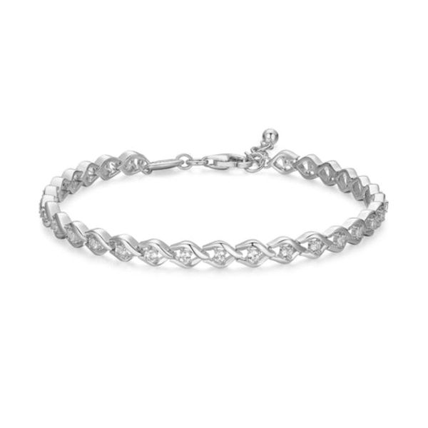 Sterling Silver Rhodium Plated White Sapphire Bracelet Bradley's Jewelers Jacksonville, NC