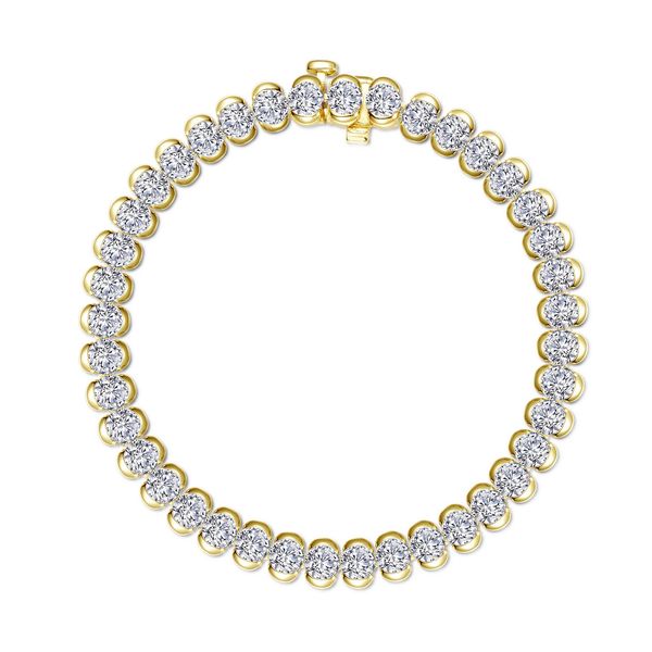 Lafonn Aria Sterling Silver Gold-Plated 8.00 CTW Half-Bezel Tennis Bracelet Bradley's Jewelers Jacksonville, NC
