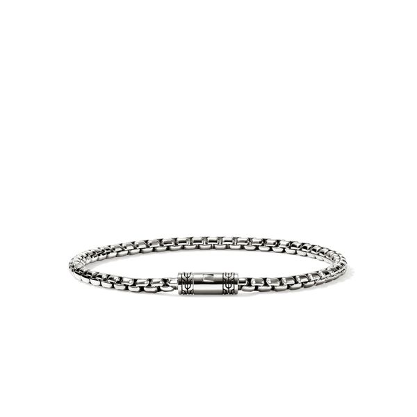 John Hardy Round Box Sterling Silver Chain Bracelet Size UL Bradley's Jewelers Jacksonville, NC