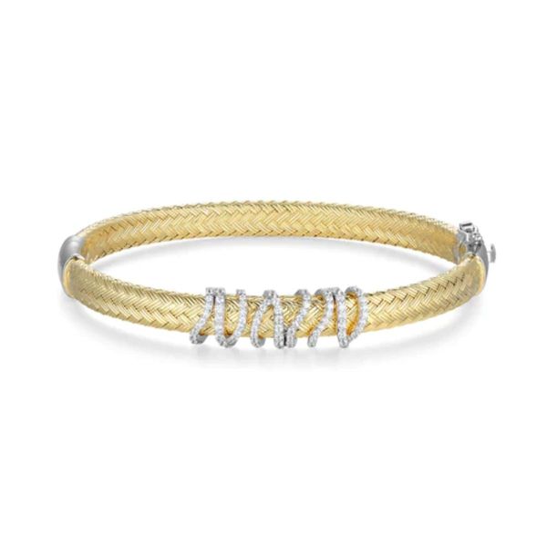 Charles Garnier Sterling Silver & Gold Plated CZ Bangle Bracelet Bradley's Jewelers Jacksonville, NC