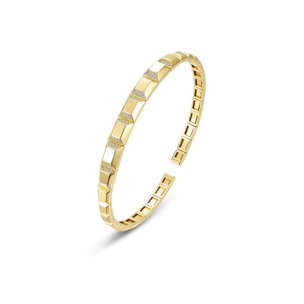 Sterling Silver 0.76 CTW The Embrace Pyramid Facet Bangle Bracelet Bradley's Jewelers Jacksonville, NC