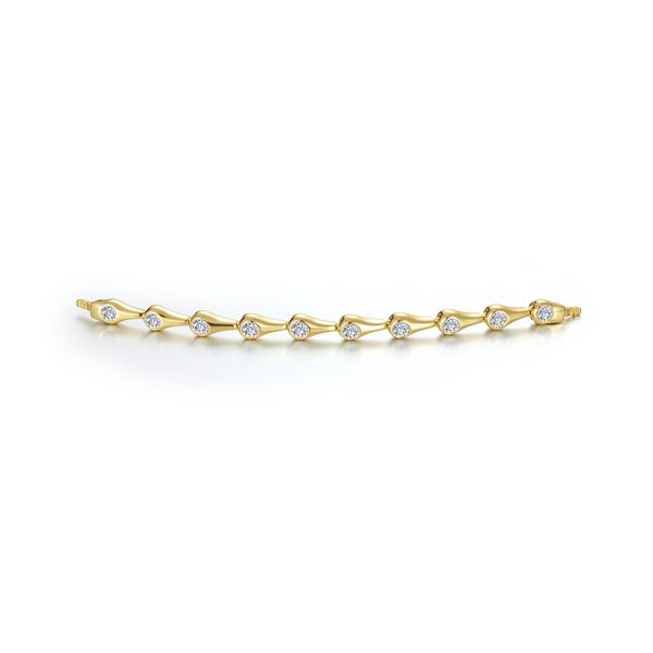 Sterling Silver, Gold-Plated 1.10 CTW Clear Sapphire Continuum East-West Teardrop Bangle Topper Bradley's Jewelers Jacksonville, NC