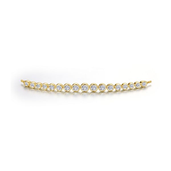 The Continuum Sterling Silver, Gold-Plated 3.16 CTW Clear Sapphire Graduated Bezel Bangle Topper Bradley's Jewelers Jacksonville, NC