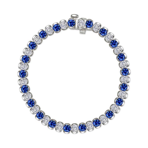Sterling Silver, Platinum-Plated 7.50 CTW Clear Sapphire Aria Half-Bezel Tennis Bracelet Bradley's Jewelers Jacksonville, NC