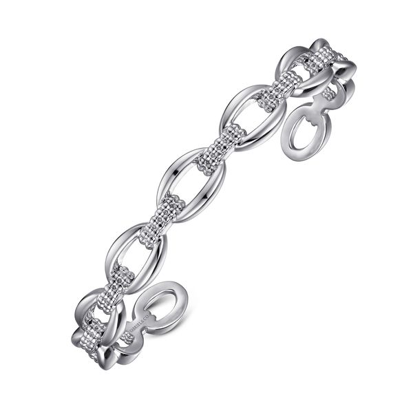 Gabriel & Co. Sterling Silver Oval Link Cuff Bangle – Bujukan Collection Image 2 Bradley's Jewelers Jacksonville, NC