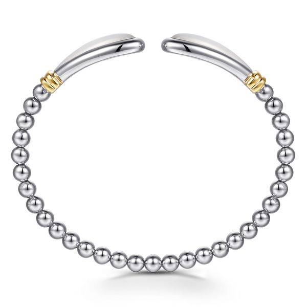 Gabriel & Co. 14K Yellow Gold & Sterling Silver Bujukan Bangle with White Mother of Pearl Image 3 Bradley's Jewelers Jacksonville, NC