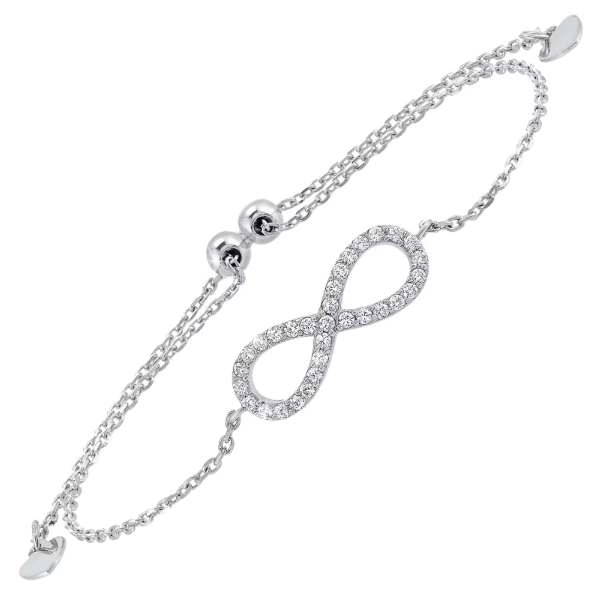 Sterling Silver CZ Infinity Bolo Bracelet Bradley's Jewelers Jacksonville, NC
