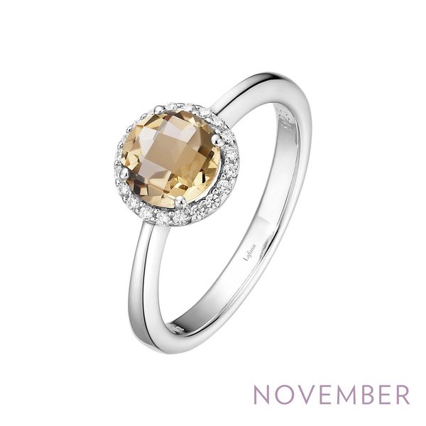Lafonn Citrine & Simulated Diamond Ring in Platinum-Plated Sterling Silver Bradley's Jewelers Jacksonville, NC