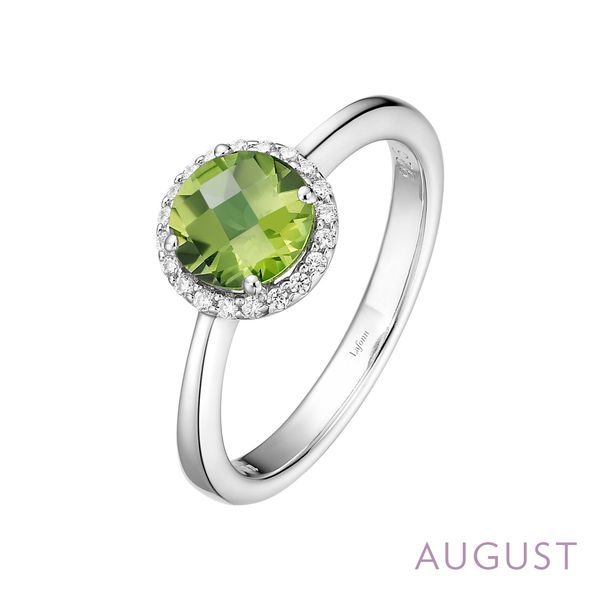 Lafonn Peridot & Simulated Diamond Ring in Platinum-Plated Sterling Silver Bradley's Jewelers Jacksonville, NC