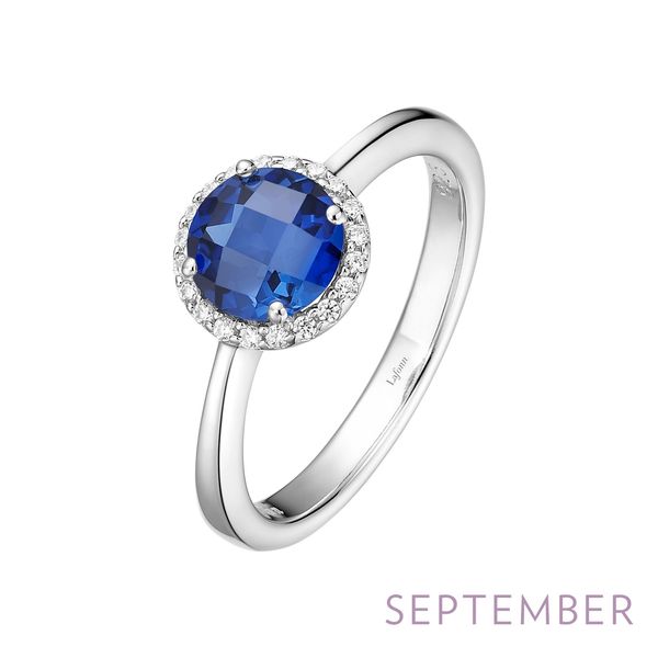 Lafonn Lab-Grown Sapphire & Simulated Diamond Ring in Platinum-Plated Sterling Silver Bradley's Jewelers Jacksonville, NC