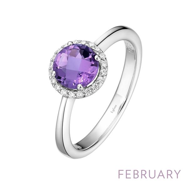 Lafonn Amethyst & Simulated Diamond Ring in Platinum-Plated Sterling Silver Bradley's Jewelers Jacksonville, NC