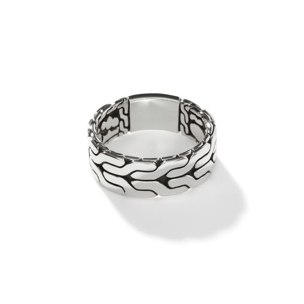John Hardy Gents Sterling Silver Classic Chain 8mm Band Ring Size 10 Bradley's Jewelers Jacksonville, NC