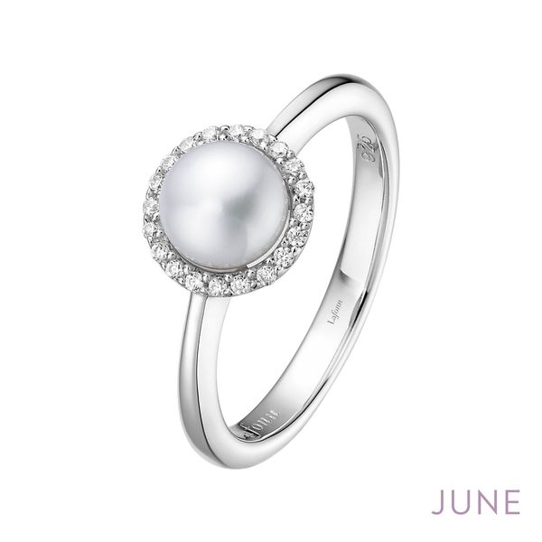 Lafonn Freshwater Pearl & Simulated Diamond Ring in Platinum-Plated Sterling Silver Bradley's Jewelers Jacksonville, NC