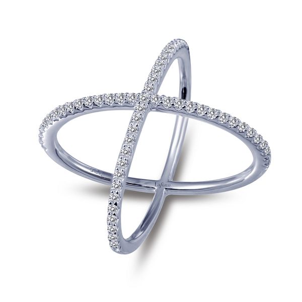 Lafonn 0.61 CTW Cross Ring in Platinum-Plated Sterling Silver Bradley's Jewelers Jacksonville, NC