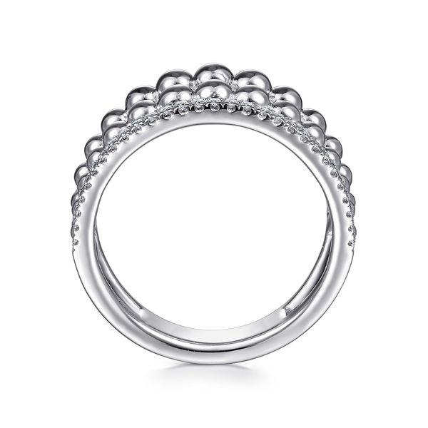 Gabriel & Co Sterling Silver .34Ctw White Sapphire Bujukan Wide Band Ring Image 2 Bradley's Jewelers Jacksonville, NC
