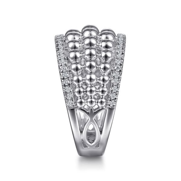 Gabriel & Co Sterling Silver .34Ctw White Sapphire Bujukan Wide Band Ring Image 3 Bradley's Jewelers Jacksonville, NC