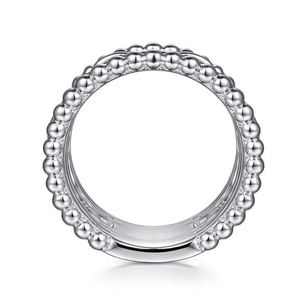 Gabriel & Co Sterling Silver White Sapphire Wide Multi Row Ring Image 2 Bradley's Jewelers Jacksonville, NC