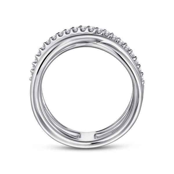Gabriel & Co Sterling Silver .27Ctw White Sapphire Intersecting Ring Image 2 Bradley's Jewelers Jacksonville, NC