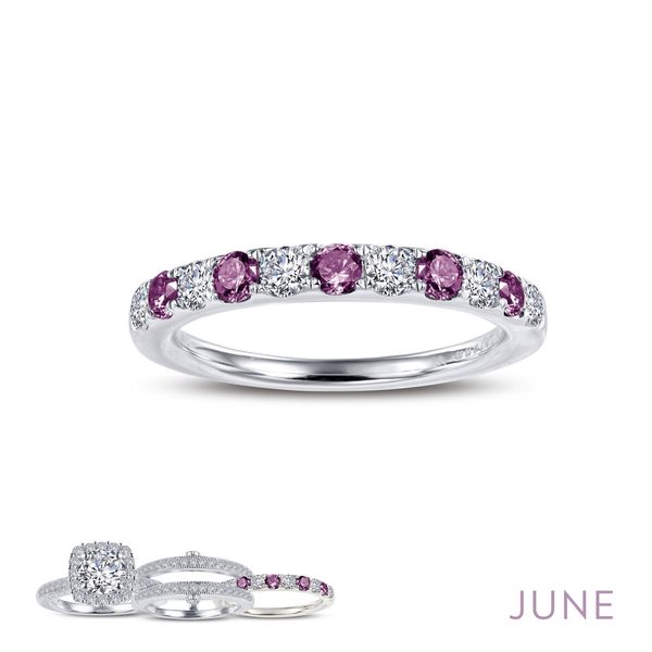Lafonn June Birthstone Alexandrite & Simulated Diamond Band Ring Bradley's Jewelers Jacksonville, NC
