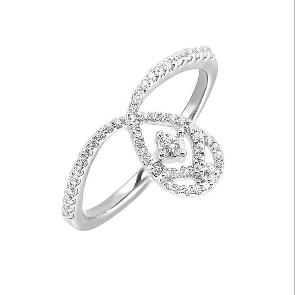 Sterling Silver .25 CTW Diamond Swirl Fashion Ring Bradley's Jewelers Jacksonville, NC