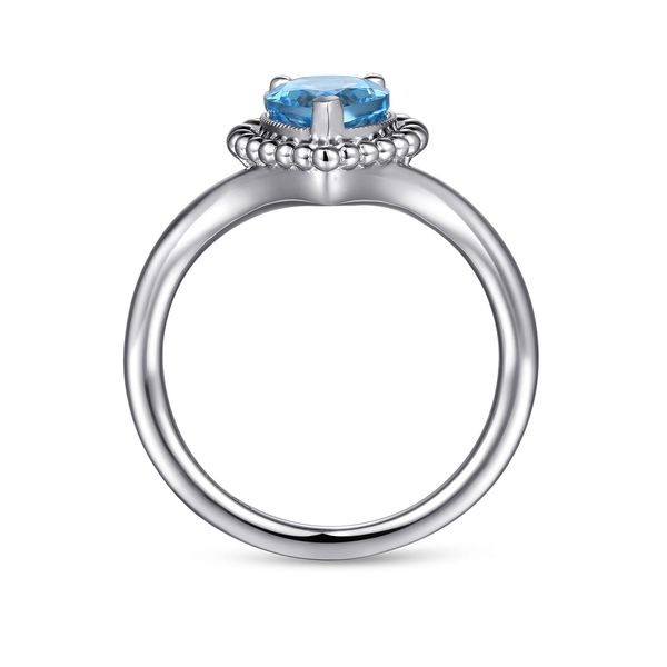 Gabriel & Co Sterling Silver Swiss Blue Topaz Pear Shaped Bujukan Ring Image 2 Bradley's Jewelers Jacksonville, NC