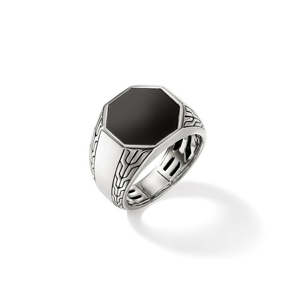 John Hardy Sterling Silver Onyx Octagon Signet Ring Size 11 Image 3 Bradley's Jewelers Jacksonville, NC