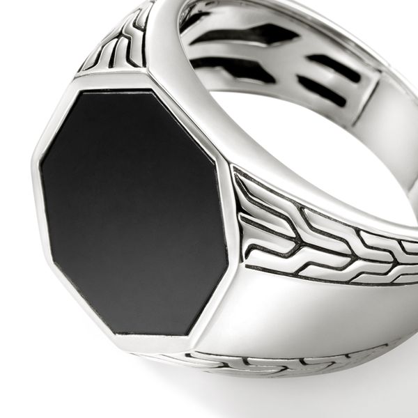 John Hardy Sterling Silver Onyx Octagon Signet Ring Size 11 Image 4 Bradley's Jewelers Jacksonville, NC