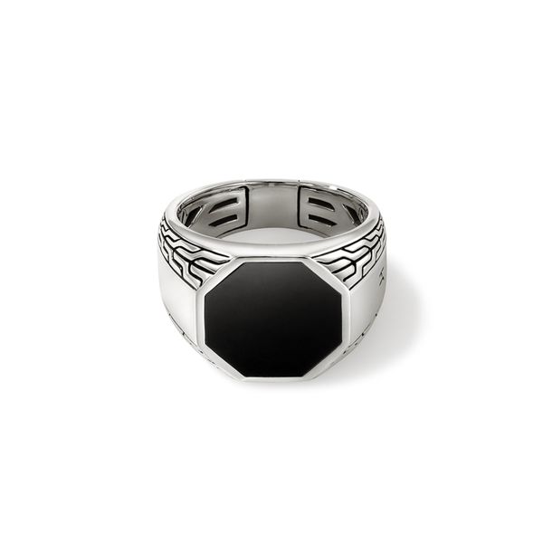 John Hardy Sterling Silver Onyx Octagon Signet Ring Size 11 Bradley's Jewelers Jacksonville, NC