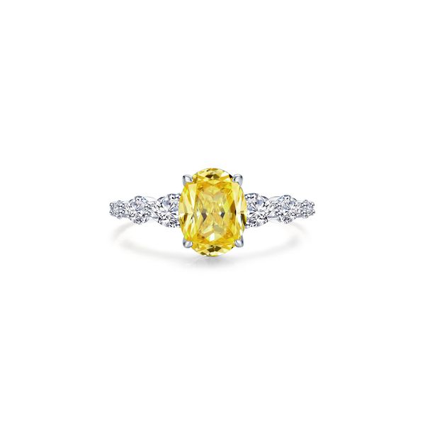 Lafonn Simulated Canary Oval and Tapered Pear-Shaped Ring 3.66 CTW Bradley's Jewelers Jacksonville, NC