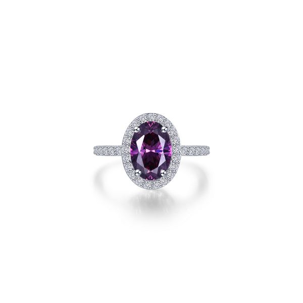 Lafonn Simulated Amethyst Oval Halo Ring 2.60 CTW Bradley's Jewelers Jacksonville, NC
