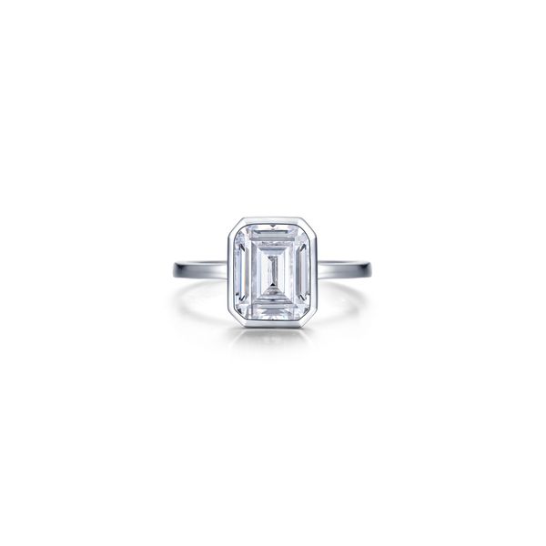 Lafonn 2.62 CTW Emerald-Cut Ring in Platinum-Plated Sterling Silver Bradley's Jewelers Jacksonville, NC