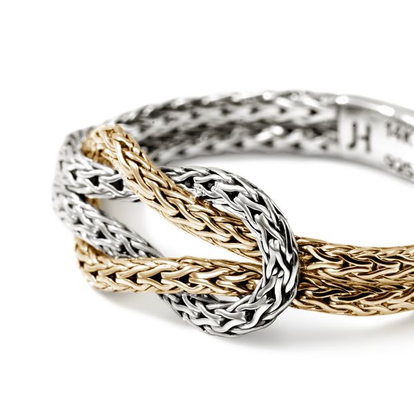 John Hardy Love Knot 14K Yellow Gold & Sterling Silver Chain Ring Size 7 Image 3 Bradley's Jewelers Jacksonville, NC